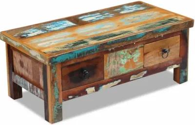 vidaXL Coffee Table Drawers Solid Reclaimed Wood 35.4"x17.7"x13.8"