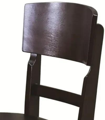 Counter Height Chair with Leatherette Seating, Set of 2, Brown - Benzara