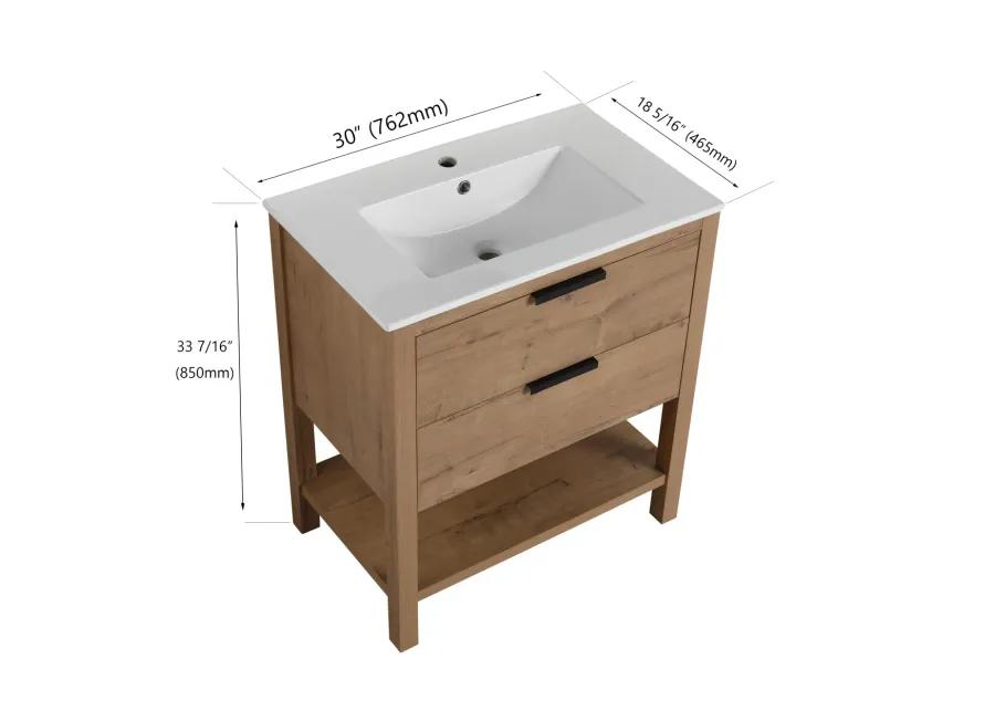 30 Inch Bathroom Vanity Plywood With 2 Drawers