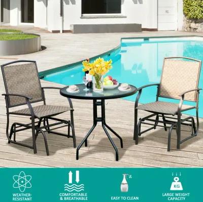 2 Pieces Patio Swing Single Glider Chair Rocking Seating