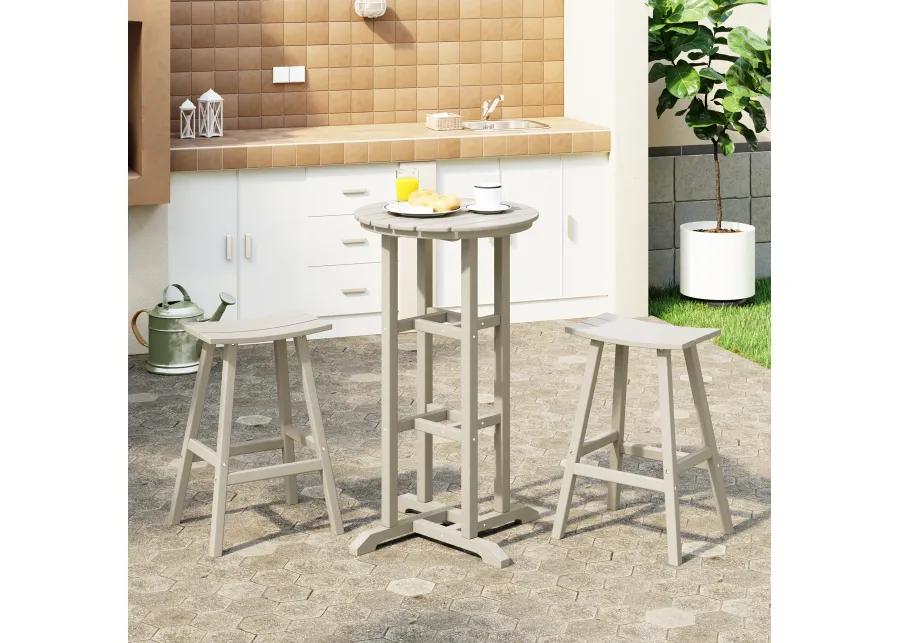 WestinTrends Outdoor Patio Bar Height Table and Bar Stool 3-Piece Dining Set