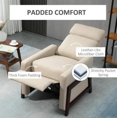 Modern Upholstered Manual Reclining Sofa Chair w/ Armrest and Footrest