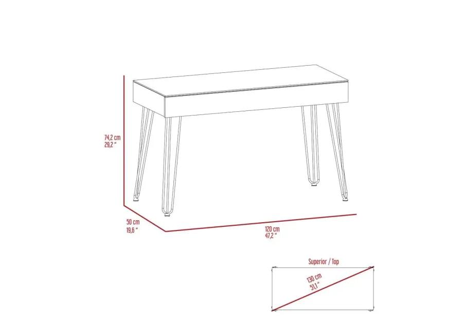 Posey 1-Drawer Rectangle Writing Desk With Hairpin Legs Mahogany 2