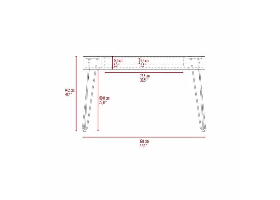 Posey 1-Drawer Rectangle Writing Desk With Hairpin Legs Mahogany 2