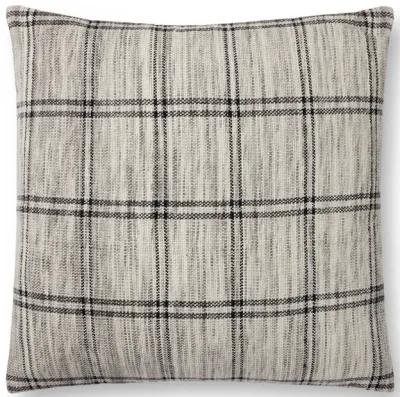 Dalia PAL0029 Ivory/Granite 22''x22'' Polyester Pillow by Amber Lewis x Loloi