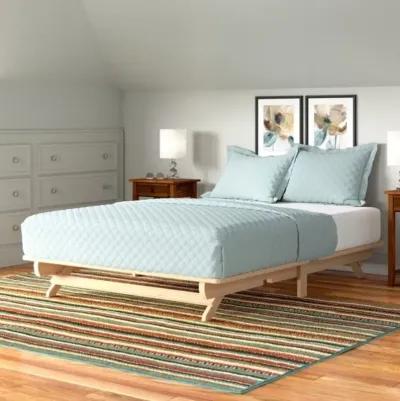 QuikFurn Farmhouse Full Size Solid Wood Platform Bed Made in USA