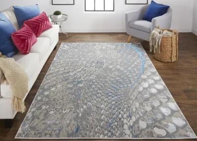 Azure 3403F Blue/Silver/Gray 6'7" x 9'6" Rug