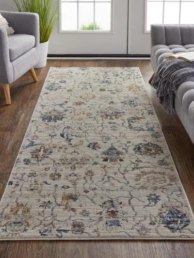 Kaia 39HRF 2'6" x 12' Blue/Orange/Ivory Runner