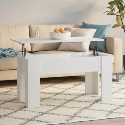 Coffee Table White 39.8"x19.3"x20.5" Engineered Wood