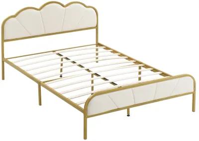 Merax Metal Platform Bed with Upholstered Headboard