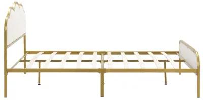 Merax Metal Platform Bed with Upholstered Headboard