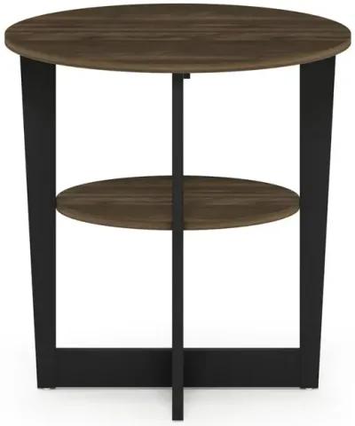 Furinno JAYA Oval End Table, Columbia Walnut/Black