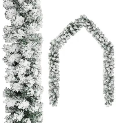 vidaXL Christmas Garland with LEDs&Ball Set Green 32.8' PVC