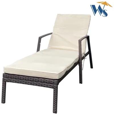 Outdoor Patio Lounge Chairs Rattan Wicker Patio Chaise Lounges Chair Brown