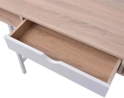 vidaXL Desk with 1 Drawer Oak and White , 20135