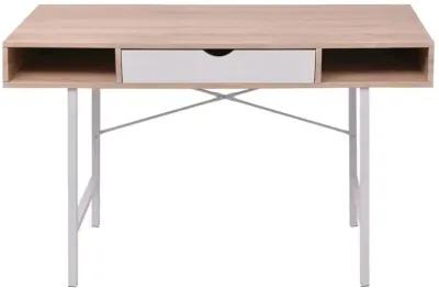 vidaXL Desk with 1 Drawer Oak and White , 20135