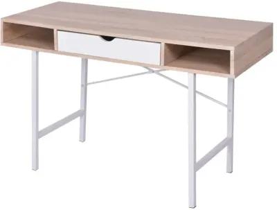 vidaXL Desk with 1 Drawer Oak and White , 20135