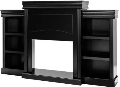 70 Inch Modern Fireplace Media Entertainment Center with Bookcase