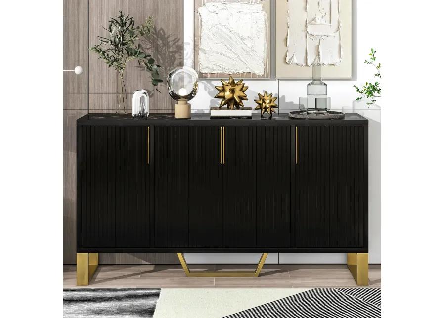 Merax Modern Metal Handles Sideboard Kitchen Cabinet