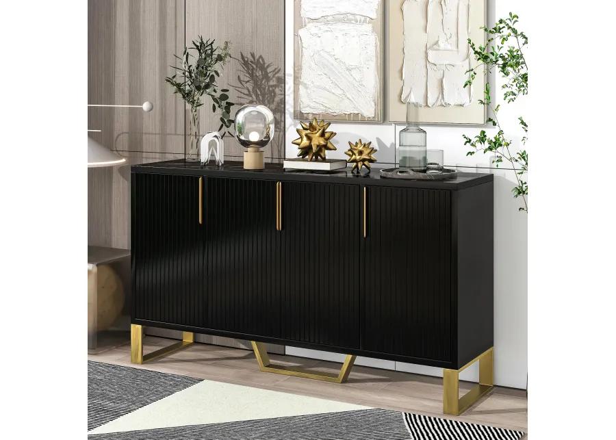 Merax Modern Metal Handles Sideboard Kitchen Cabinet