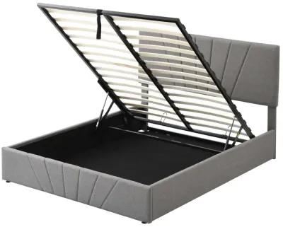 Queen Size Upholstered Platform Bed With A Hydraulic Storage System