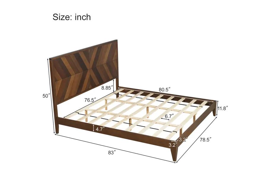 Merax Mid-Century Wood Platform Bed