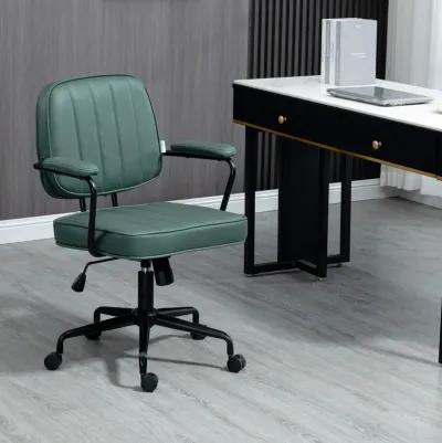 Green Ergonomic Seating: Microfiber Desk Chair with Swivel & Tilt