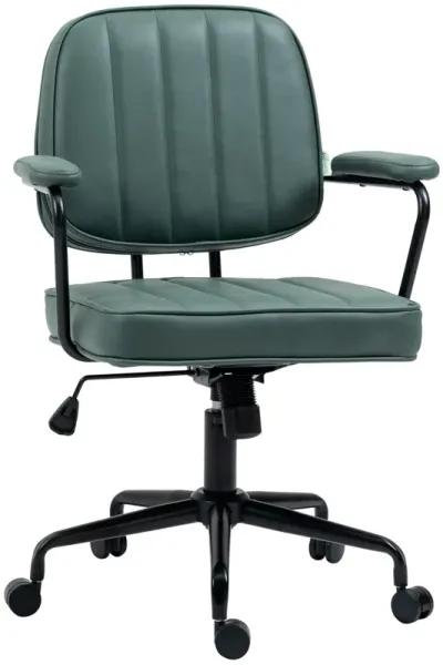 Green Ergonomic Seating: Microfiber Desk Chair with Swivel & Tilt