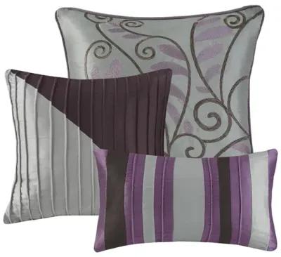 Gracie Mills Nixon 7-Piece Contemporary Striped Comforter Set