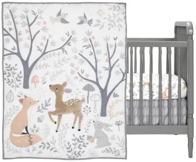 Bedtime Originals Deer Park 3-Piece Crib Bedding Set - Gray, Animals, Woodland