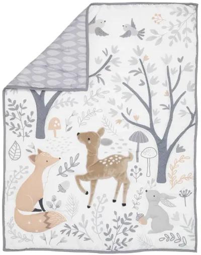 Bedtime Originals Deer Park 3-Piece Crib Bedding Set - Gray, Animals, Woodland