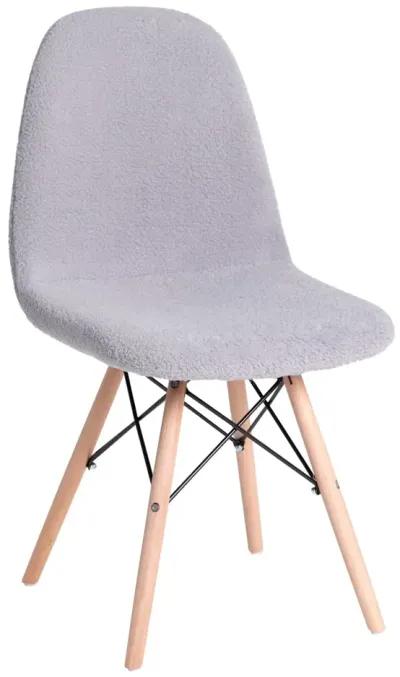 Flash Furniture Zula Modern Padded Faux Shearling Accent Chair - Padded Gray Faux Shearling Upholstery - Beechwood Legs