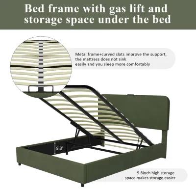 Merax Hydraulic Storage Bed Platform Bed