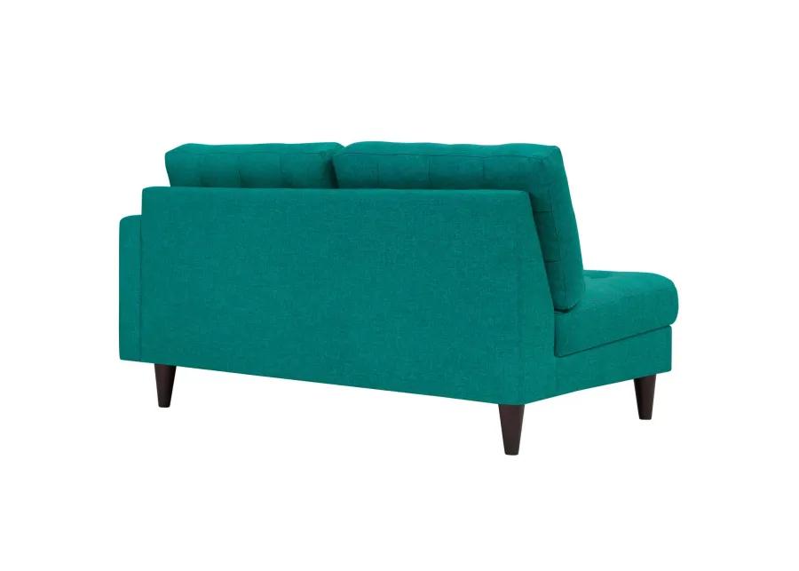 Empress Right-Facing Upholstered Fabric Loveseat