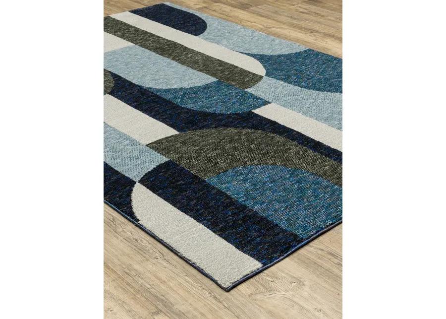 Strada 6'7" x 9'6" Blue Rug