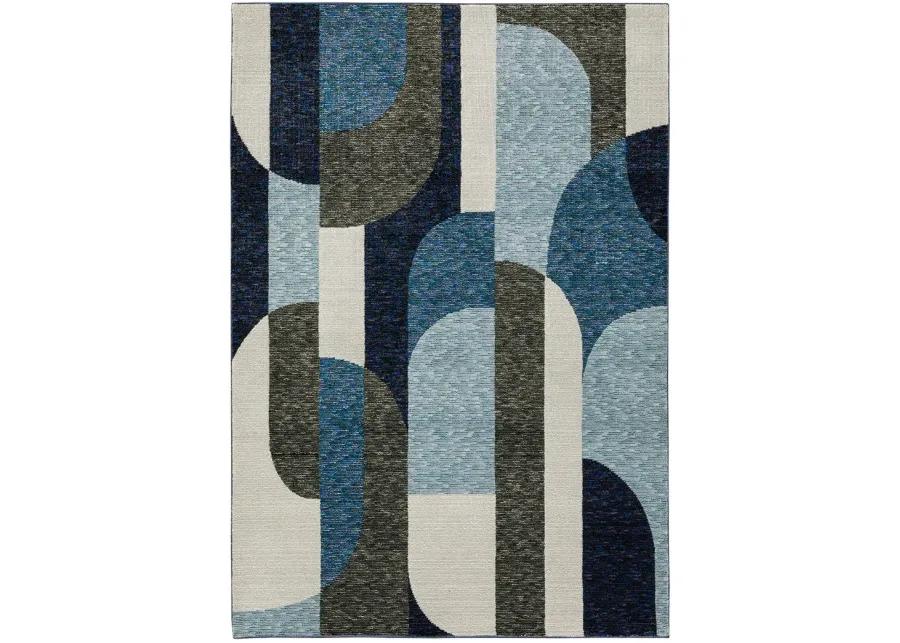 Strada 6'7" x 9'6" Blue Rug