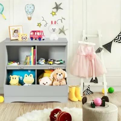 Hivvago Kids Floor Cabinet Multi-Functional Bookcase