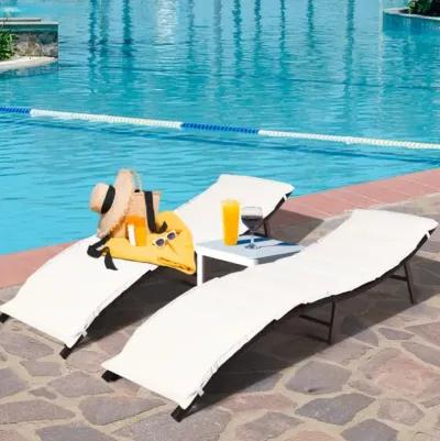 Hivvago 2 Pieces Folding Patio Lounger Chair