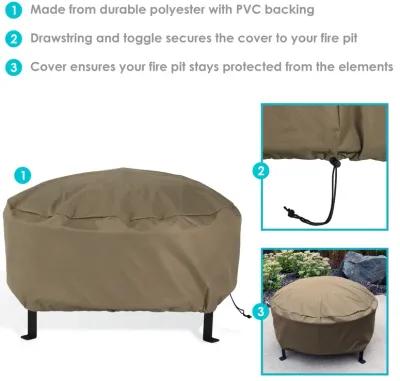 Sunnydaze Weather-Resistant PVC Round Fire Pit Cover