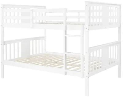 Full Over Full Bunk Bed With Ladder For Bedroom, Guest Room Furniture