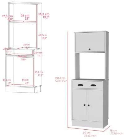 Pantry Cabinet Microwave Stand Warden, Kitchen, White