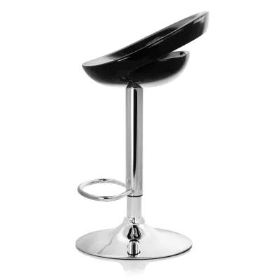 Elama 2 Piece Retro Adjustable Bar Stool in Black with Chrome Base