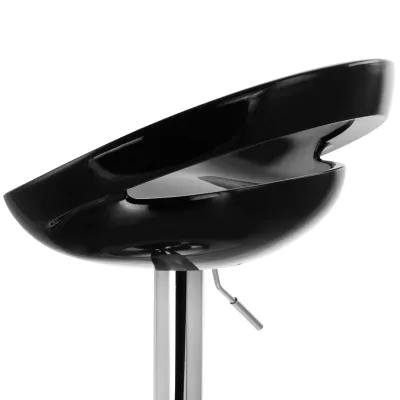 Elama 2 Piece Retro Adjustable Bar Stool in Black with Chrome Base