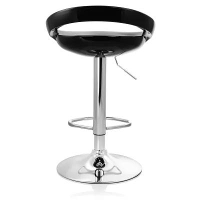 Elama 2 Piece Retro Adjustable Bar Stool in Black with Chrome Base