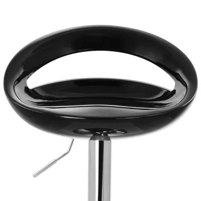 Elama 2 Piece Retro Adjustable Bar Stool in Black with Chrome Base