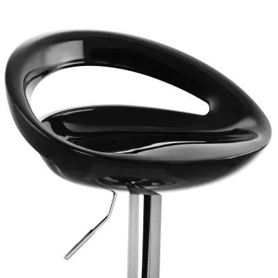 Elama 2 Piece Retro Adjustable Bar Stool in Black with Chrome Base