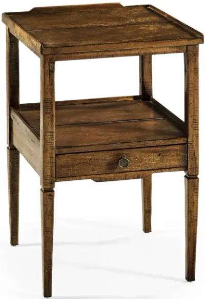 Country Walnut Square End Table