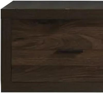 TV Stand with 3 Drawers and Grain Details, Brown-Benzara