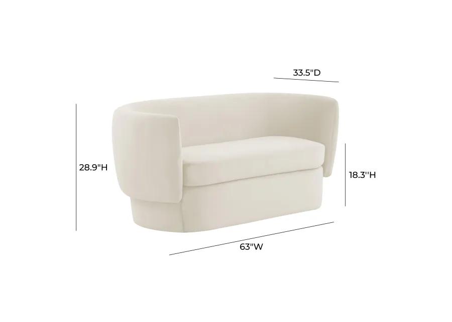 Isabella Cream Velvet Loveseat