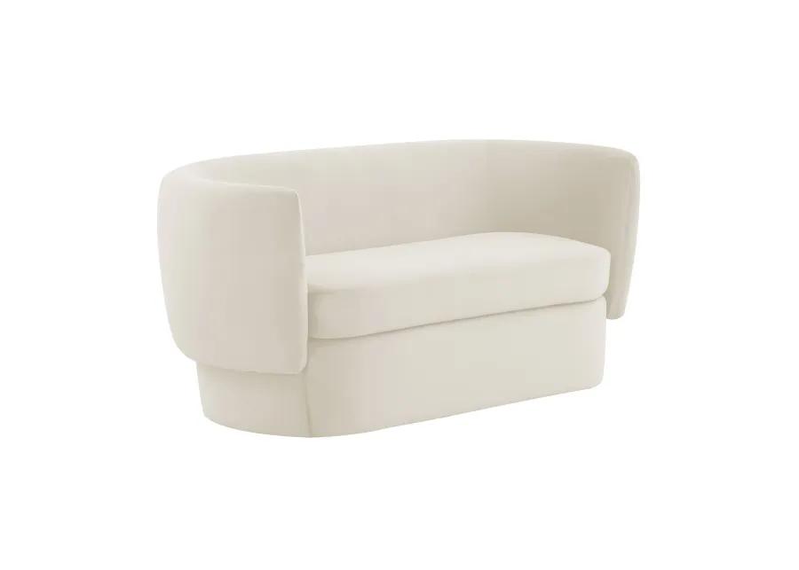 Isabella Cream Velvet Loveseat